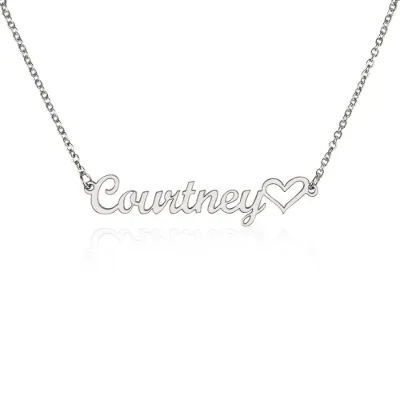 Classic Heart Style Name Necklace