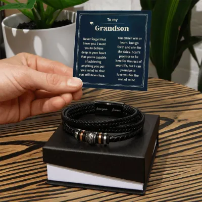 Last Forever Love You Forever (To My Grandson) – Bracelet