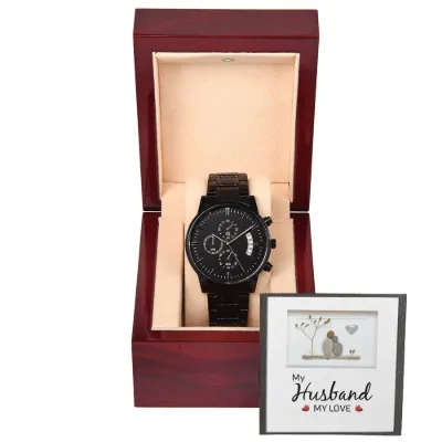 My Husband My Love - Black Chronograph Watch