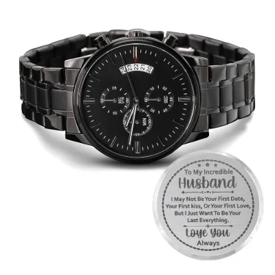 To My Husband Your Last Everything (Charcoal Black) – Men's Watch