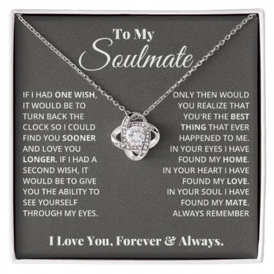 To My Soulmate - Love Knot Necklace